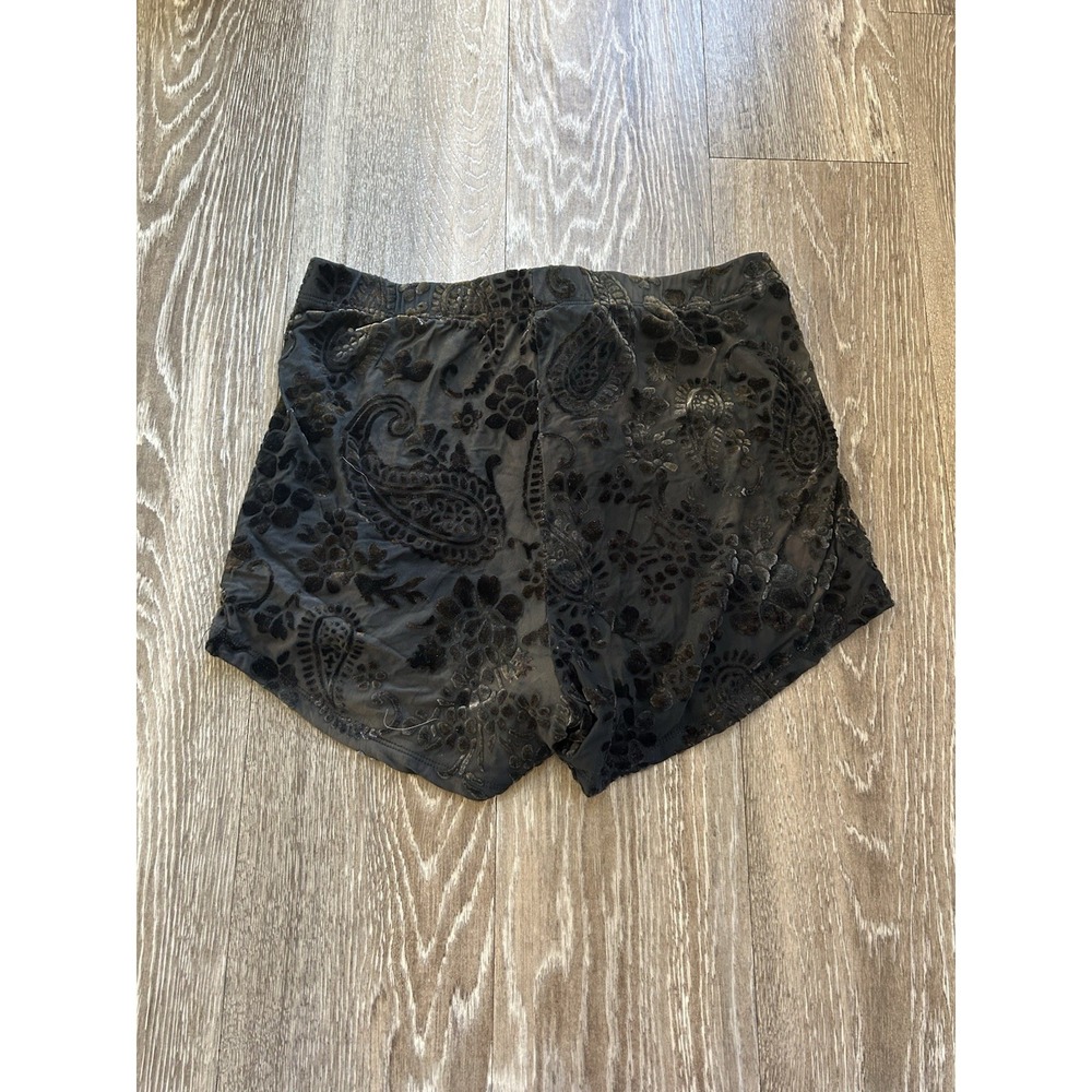 VTG Lip Service Burnout Floral Velvet Lace Up Micro Mini Shorts Y2K Grunge Indie - Picture 3 of 7